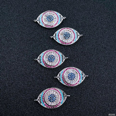 Evil Eye Nazariya Silver Pink Blue Black CZ Charm Centre Pcs