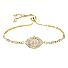 Gold Slider Turkish Evil Eye Bracelet For Women