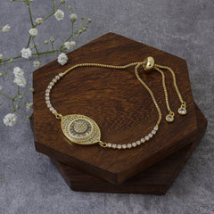 Gold Slider Turkish Evil Eye Bracelet For Women