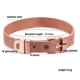 Mesh Belt Buckle Rose Gold Stainless Steel Adjustable Bracelet