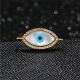 Evil Eye Oval Black Silver American Diamond Copper Centre Pcs For Women