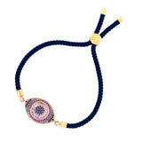 Blue Rose Gold Thread Turkish Evil Eye Bracelet For Women