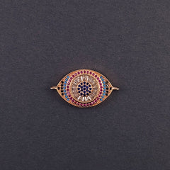Evil Eye Nazariya Lucky Copper Rose Gold Red Blue Black Cubic Zirconia American Diamond Centre Pcs For Women