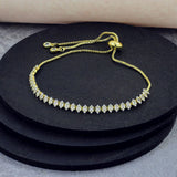 Gold Cubic Zirconia Slider Bracelet For Women