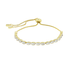 Gold Cubic Zirconia Slider Bracelet Women