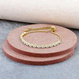 Gold Cubic Zirconia Slider Bracelet Women
