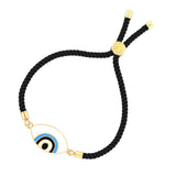Black White Enamel Thread Turkish Evil Eye Bracelet For Women