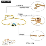 Gold White Slider Turkish Evil Eye Bracelet For Women