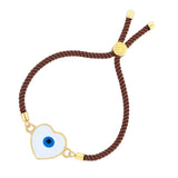Brown Thread Heart Turkish Evil Eye Bracelet For Women