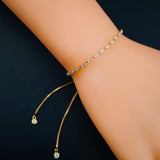 Gold Slim American Diamond Bracelet For Women