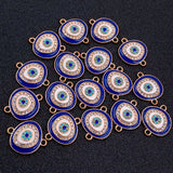 Turkish Blue Evil Eye Cubic Zirconia Gold Slider Centre Pcs For Women
