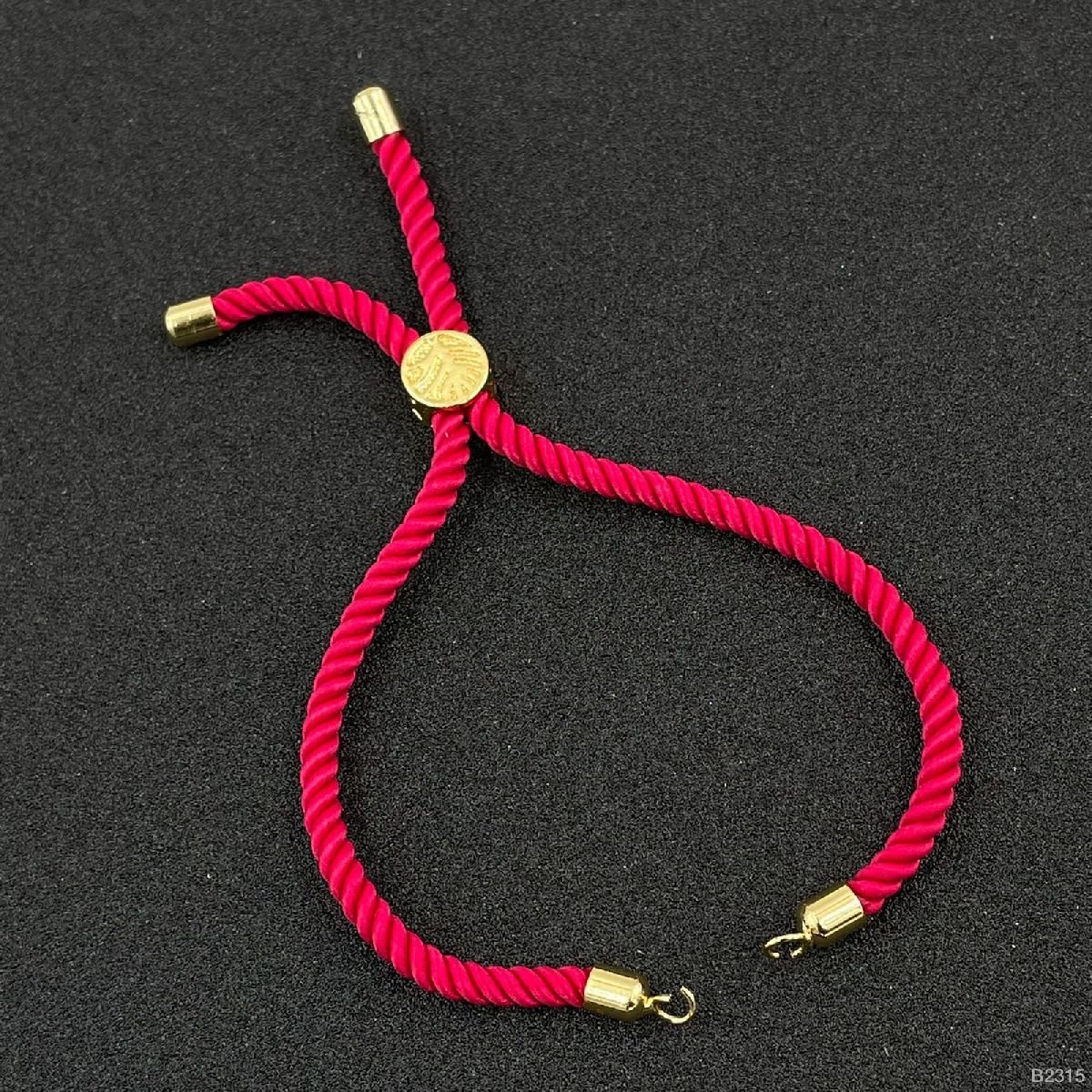 Pink Gold Thread Adjustable Bracelet For Women