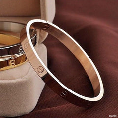 Screw Slim Gold Stainless Steel Openable Kada For Women