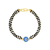 Evil Eye Blue Enamel Gold Bracelet Hand Mangalsutra For Women