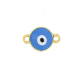 Evil Eye Round Gold Blue Enamel Copper Charm Combo Pack Of 12 For Women
