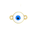 Evil Eye Round Gold White Enamel Copper Charm For Women