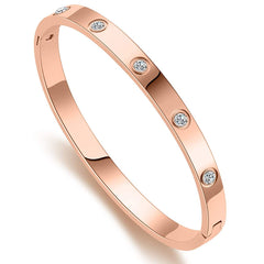 Pink Rose Gold Stainless Steel Openable Kada For Women