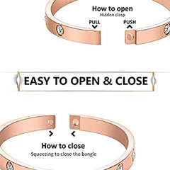 Pink Rose Gold Stainless Steel Openable Kada For Women