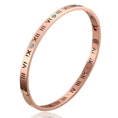 Roman Rose Gold Stainless Steel Openable Kada For Women