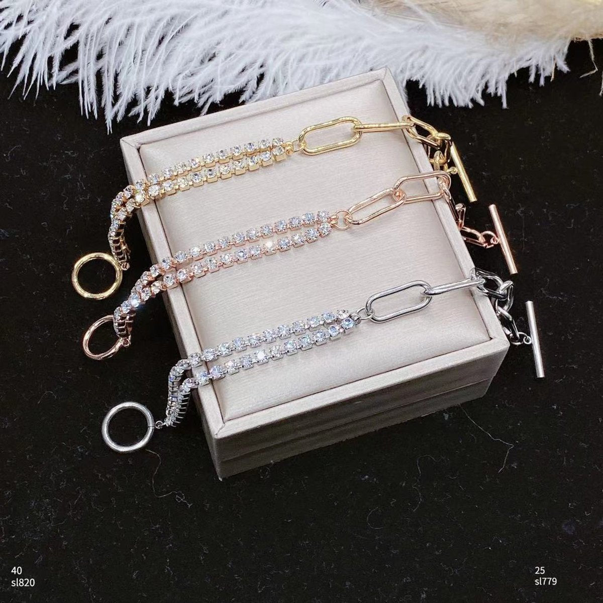 Gold Stainless Steel Chain Bracelet For Women