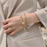 Gold Stainless Steel Chain Link Bracelet For Women
