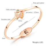Butterfly Stainless Steel Pink Openable Kada For Women