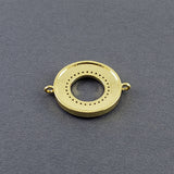 Round Abalone Gold Copper Charm For Women