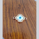 Evil Eye Flower Mother Of Pearl Rose Gold Copper Charm For Women