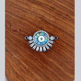 Evil Eye Eyelash Abalone Gold American Diamond Crystal Centre Pcs For Women