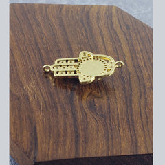 Evil Eye Hamsa Filigree Gold Zircon Copper Charm For Women