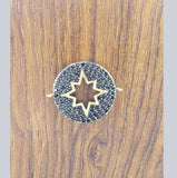 Round Star Gold Black Zircon Copper Charm For Women