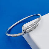 Copper American Diamonds Silver Nail Cuff Kada Bangle Bracelet For Women Girls