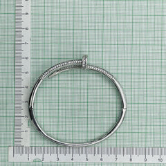 Copper American Diamonds Silver Nail Cuff Kada Bangle Bracelet For Women Girls