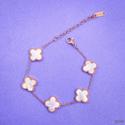 Copper White Rose Gold Clover Bracelet For Women