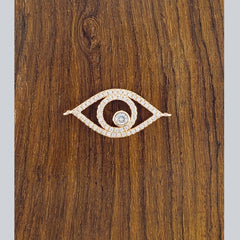 Leaf Evil Eye Rose Gold Zircon Copper Charm For Women