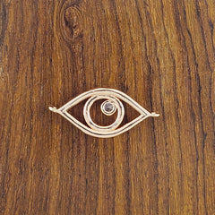 Leaf Evil Eye Rose Gold Zircon Copper Charm For Women