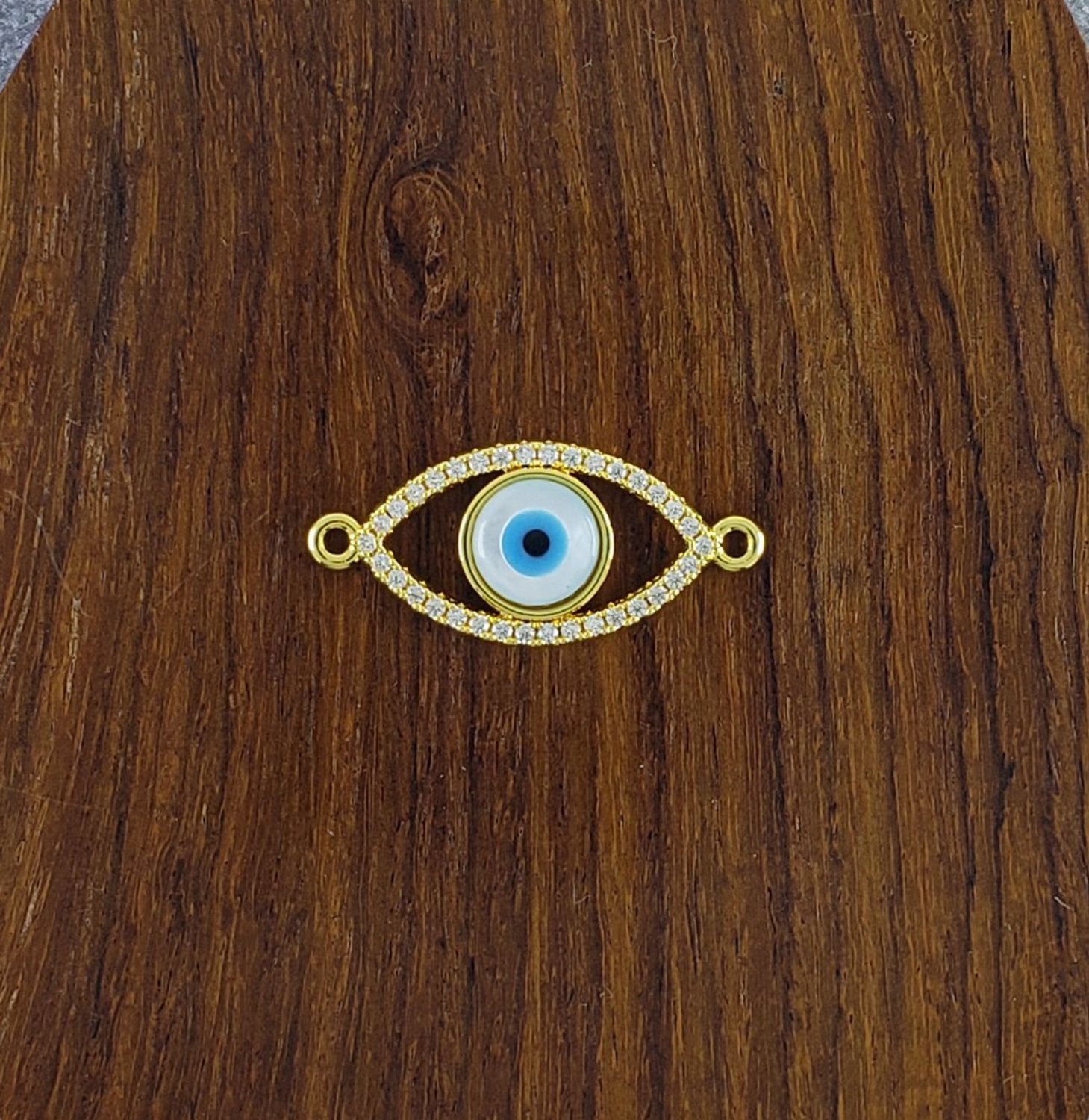 Abalone Evil Eye Gold Green Black Copper Charm For Women