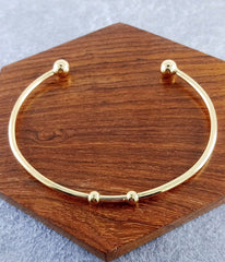 Gold Slim Adjustable Cuff Kada Women