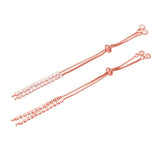 Rose Gold Slim Box Slider American Diamond Adjustable Extender Chain Ball Ends Accessory For Diy 9" Bracelet For Women Girls