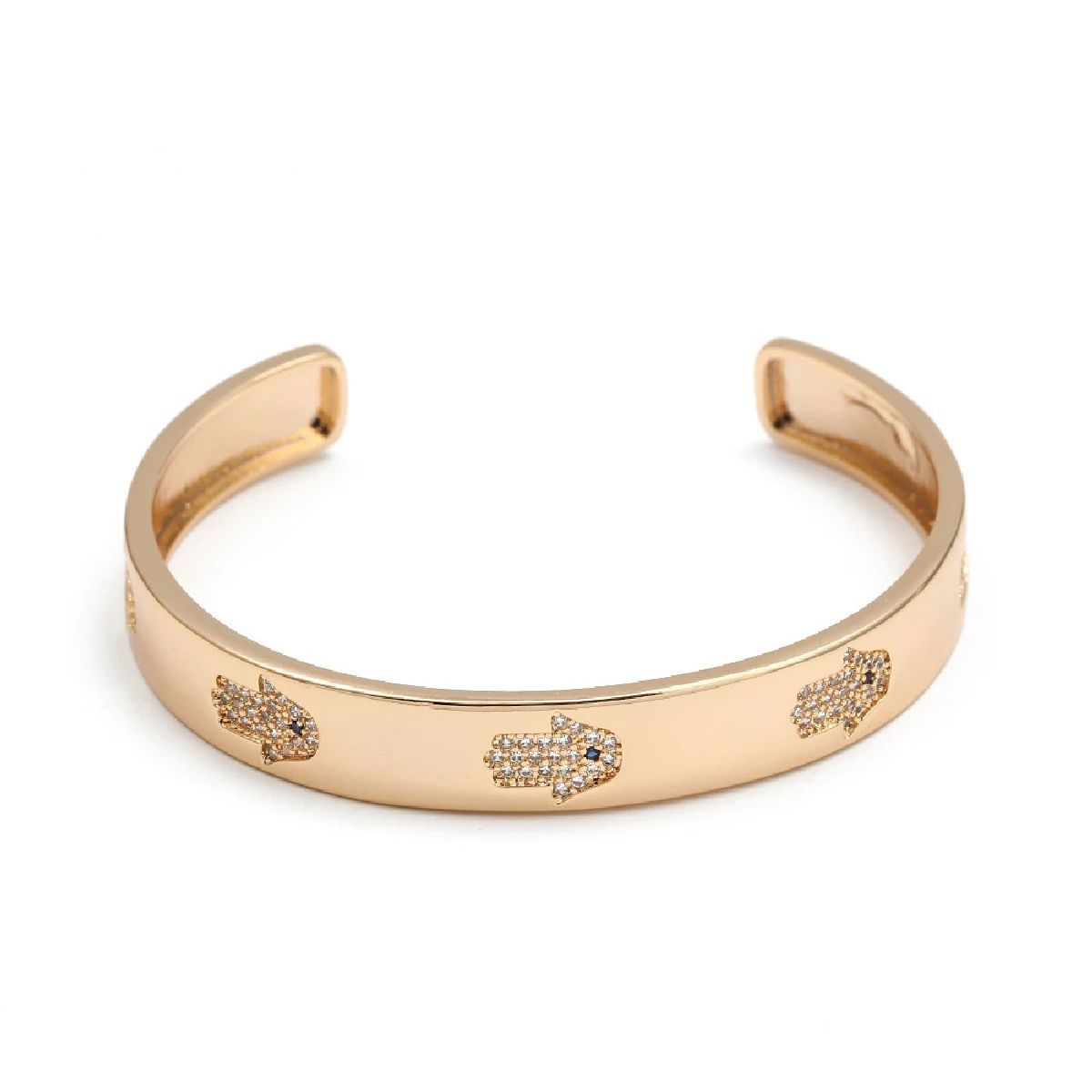Hamsa Gold Copper Cuff Kada Women