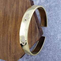 Hamsa Gold Stainless Steel Cuff Kada Women