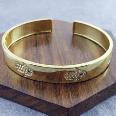 Hamsa Gold Copper Cuff Kada Women