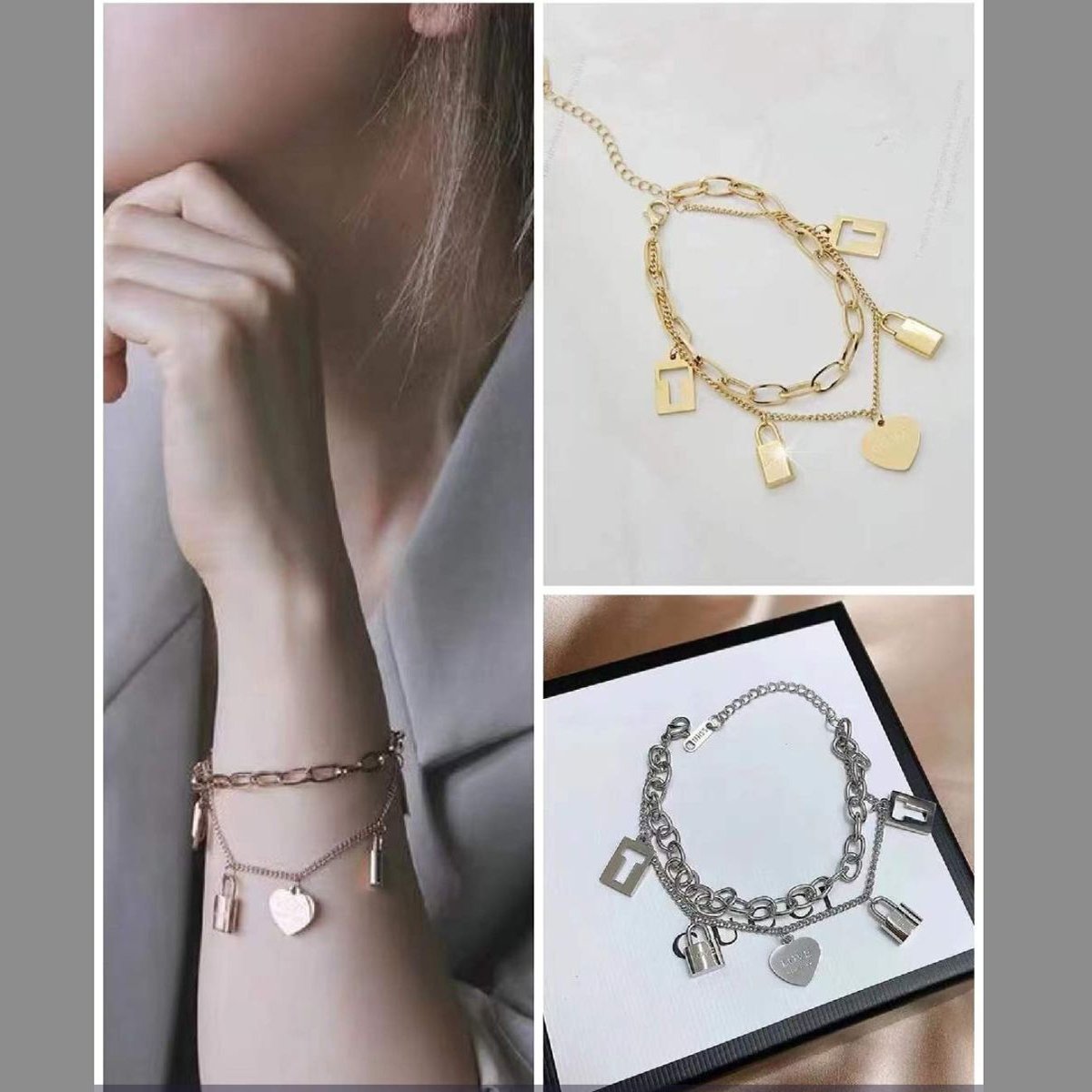 Personalised Large Heart Charm Bracelet  Jewellery Gifts  Lisa Angel