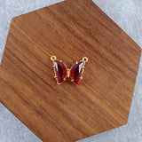 Butterfly Brass Red Crystal Pendant Centre Pcs Combo Pack Of 6 For Women
