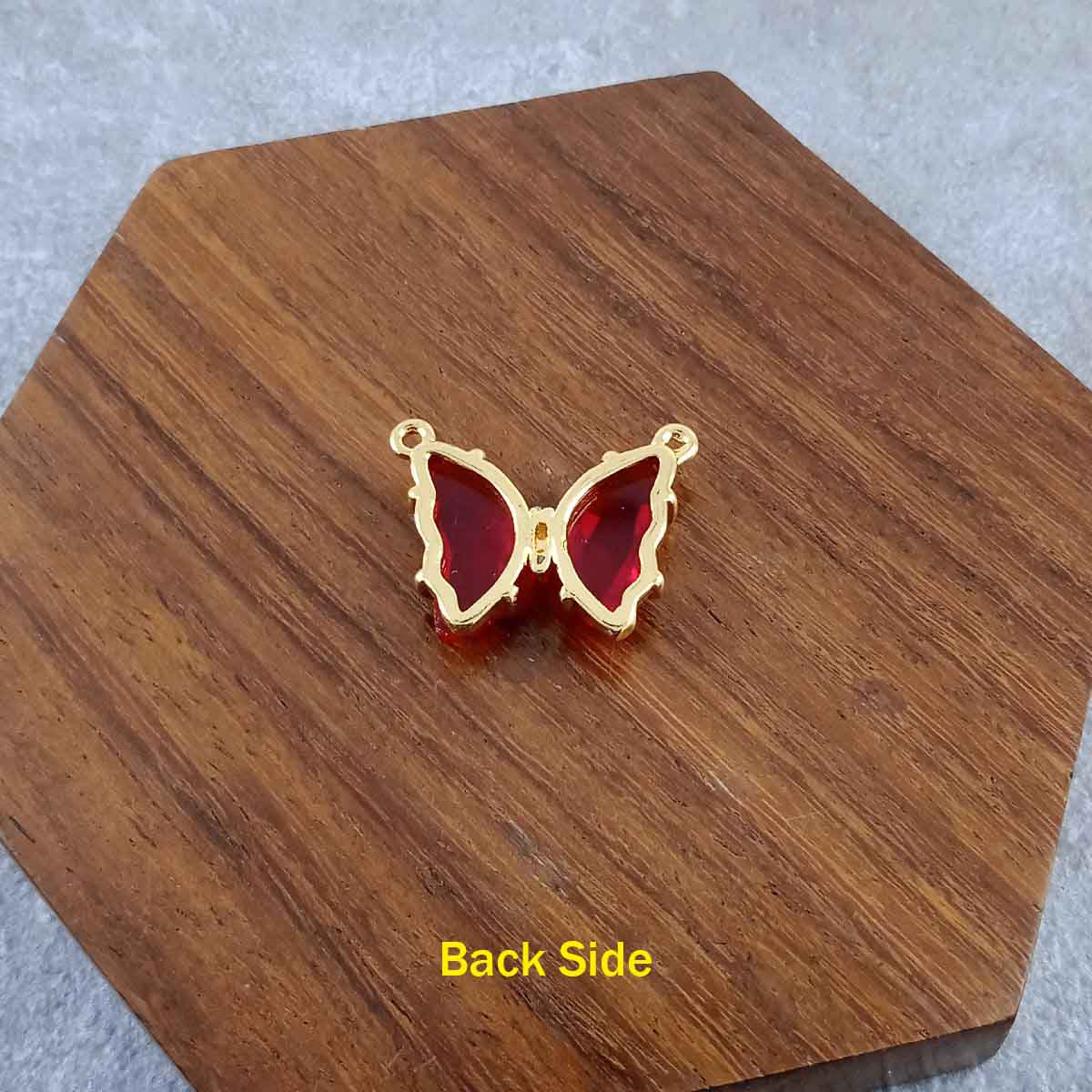Butterfly Brass Red Crystal Pendant Centre Pcs For Women