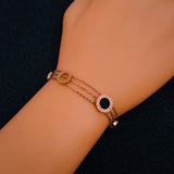 Roman Rose Gold Stainless Steel Bracelet For Women