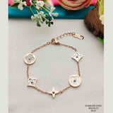 Flower Star Rose Gold Stainless Steel Bracelet For Women