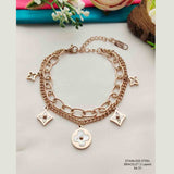 Round Square Flowe Rose Gold Stainless Steel Women