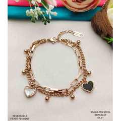 Heart Rose Gold Stainless Steel Bracelet Women