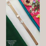 Clover Flower Rose Gold Watch Belt Stainless Steel Bracelet Women